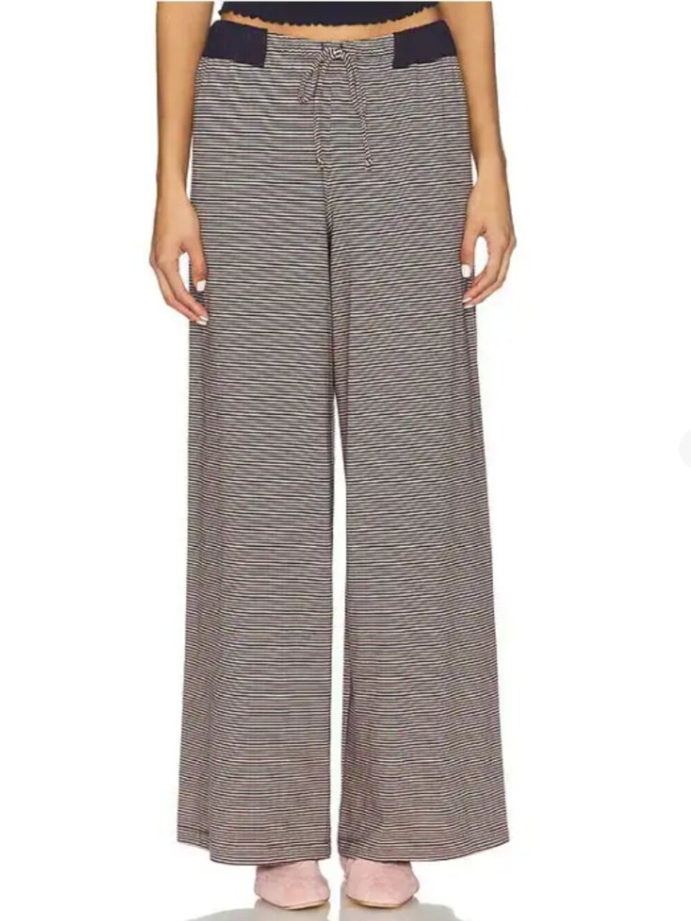 Intimately by Free People Out and About Pants in Navy Stripe size M Comfy Cozy